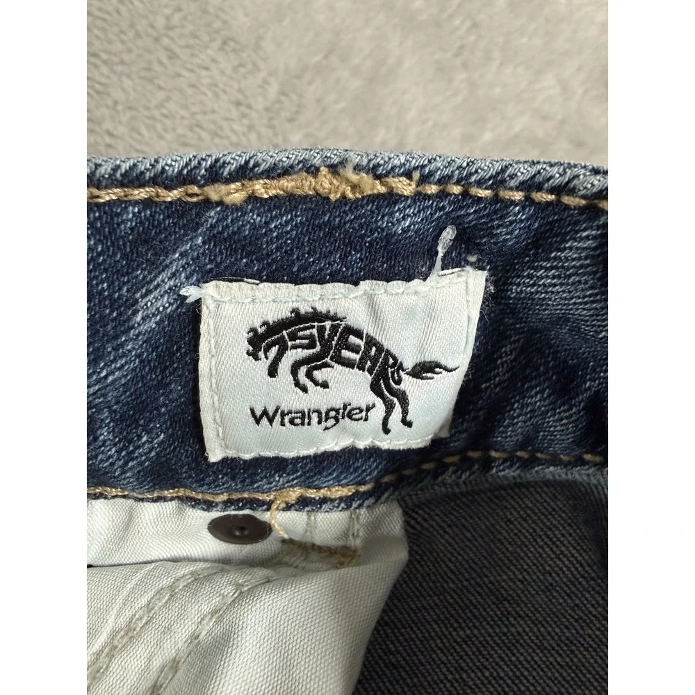 Wrangler Jeans Womens 11x34 Blue Denim‎ Retro Mae Bootcut Western Flare